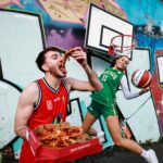 Mike Wallace of Moy Tolka Rovers and Sabhbh Edwards Murphy of Limerick Celtics at the launch of Domino's partnership with Basketball Ireland